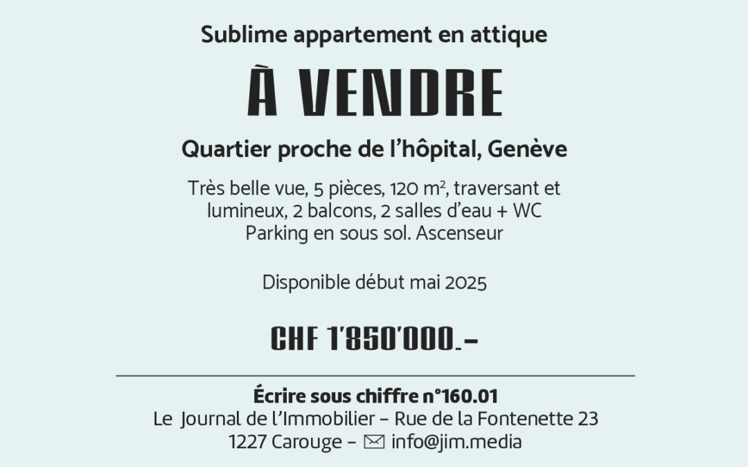 GENEVE – Genève – CHF 1&rsquo;850&rsquo;000.-